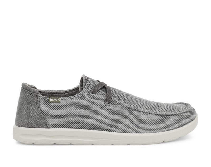 Sanuk Shaka Mesh No Tie Men\'s Shoes Grey | Canada 236AHK